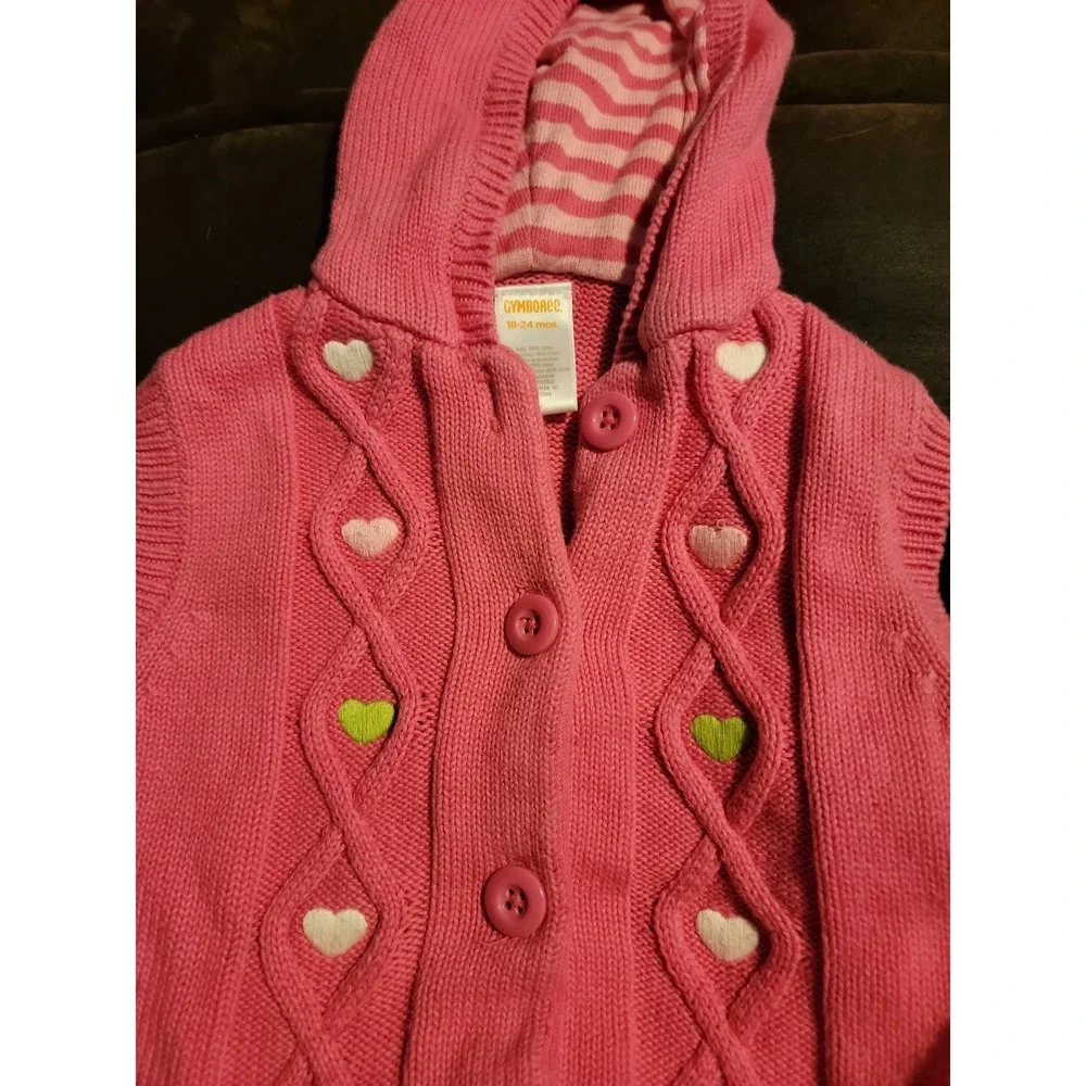 Gymboree lovable giraffe heart sweater‎ vest with hood 18 24 months